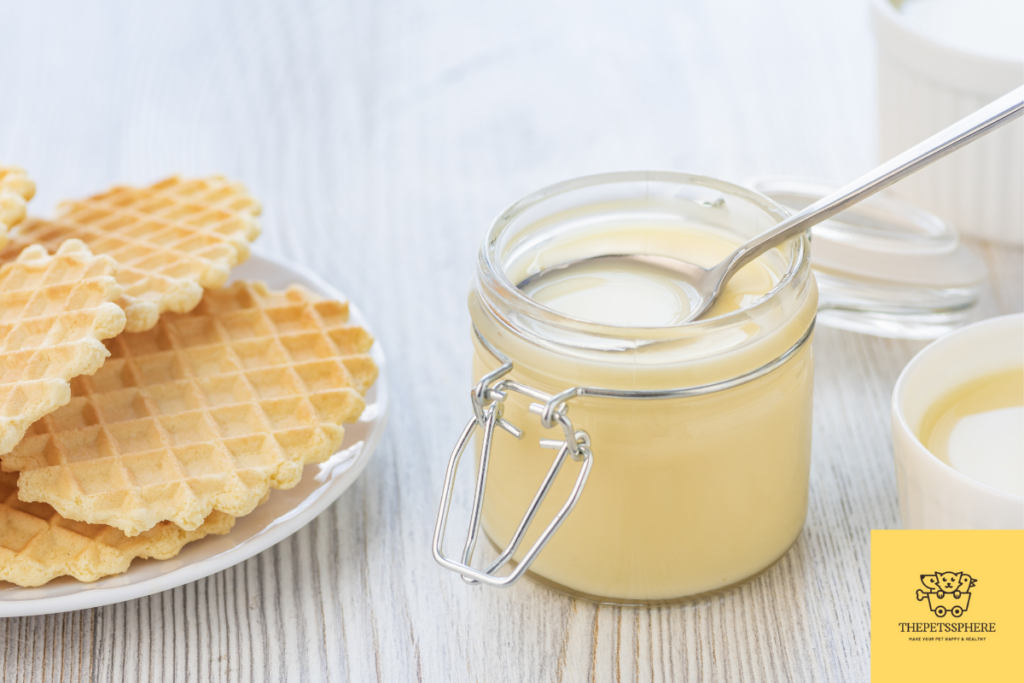 condensed milk with waffles