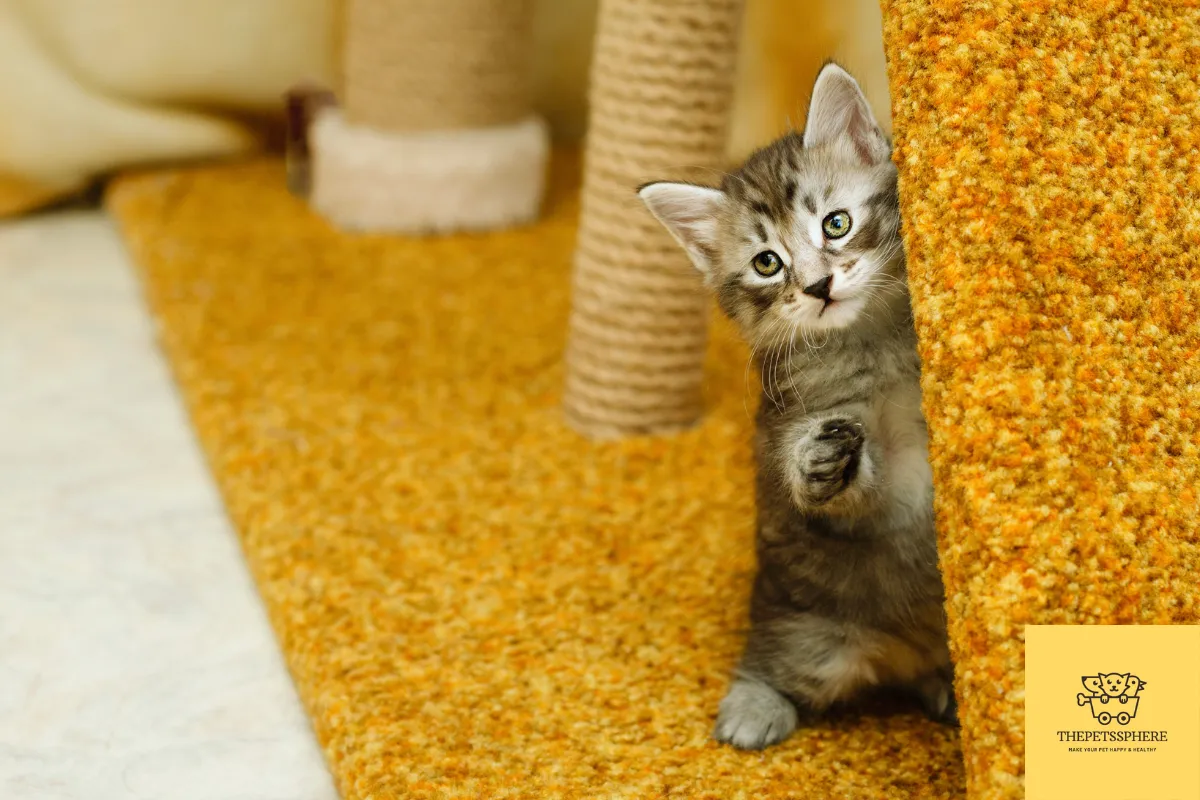 hiding kitten
