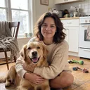 Megan Hartley with her golden retriever